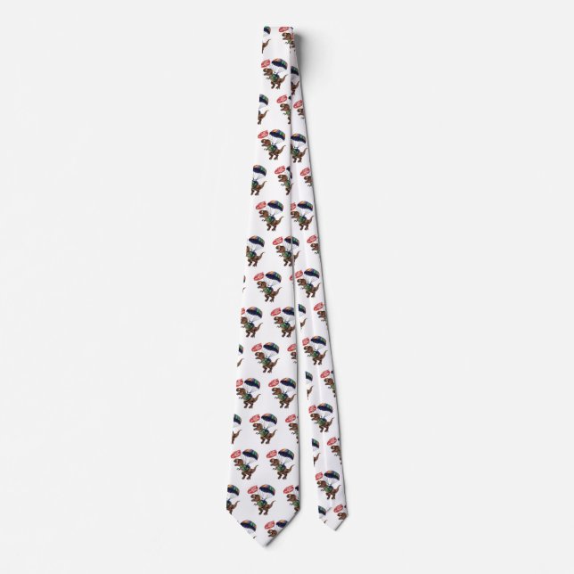 Skydiving T-Rex  Neck Tie (Front)