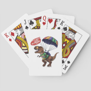 Skydiving T-Rex  Poker Cards
