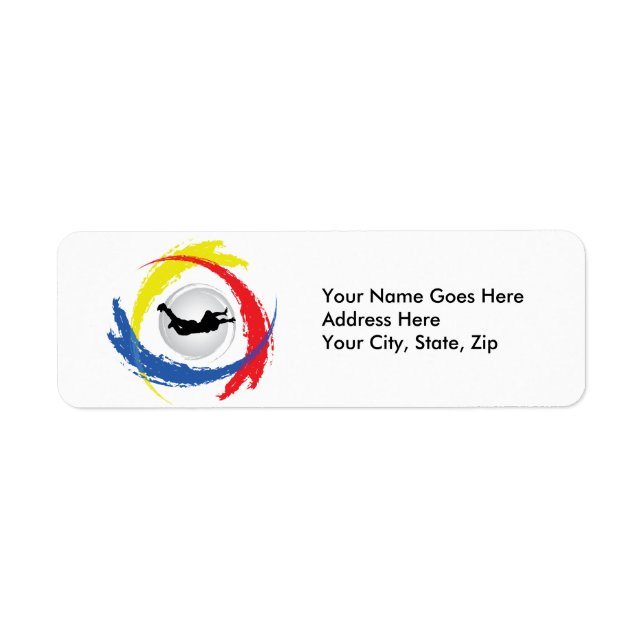 Skydiving Tricolor Emblem Label (Front)