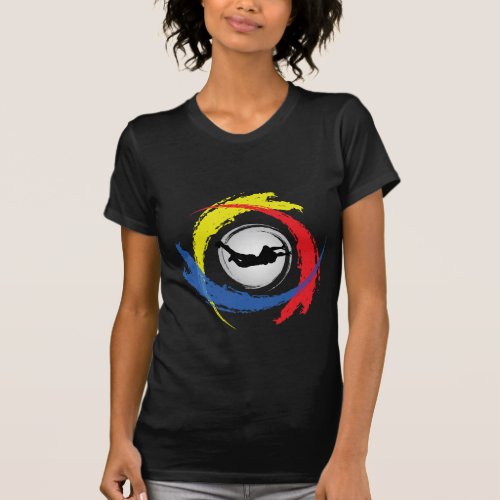 Skydiving Tricolor Emblem T_Shirt