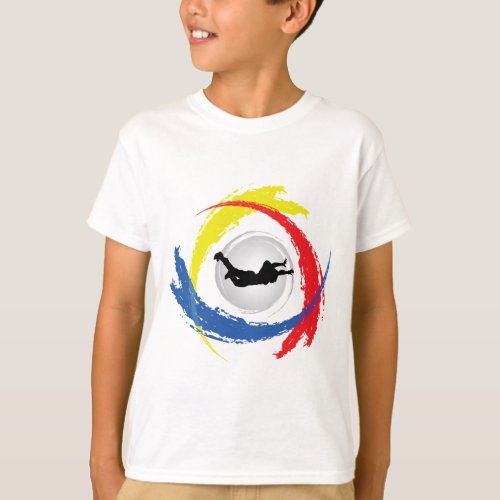 Skydiving Tricolor Emblem T_Shirt
