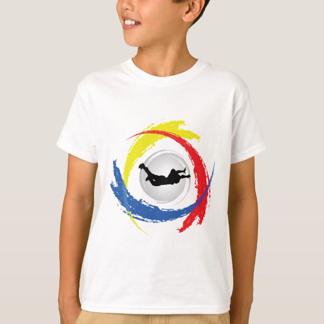 Skydiving Tricolor Emblem T-Shirt (Front)