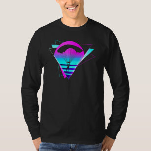 Skydiving Vaporwave Parachute Paraglide Retro Vint T-Shirt