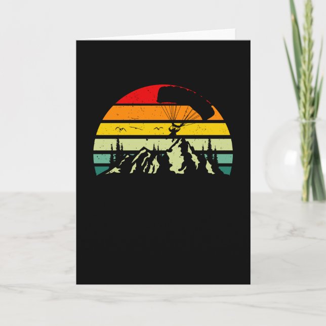 Skydiving Vintage Retro Skydiver Parachute Card (Front)