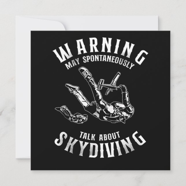 Skydiving Warning May Spontaneously Start Talking  Invitation (Front)