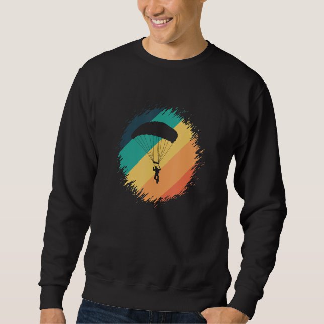 Skydiving with opened Parachute Sweatshirt (Front)
