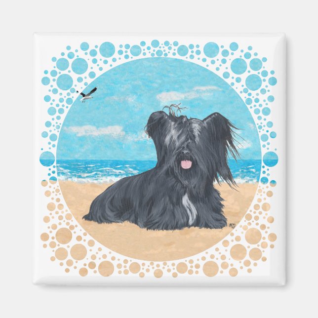 Skye Terrier at the Beach Magnet (Front)