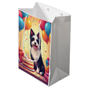 Skye Terrier Birthday Celebration Medium Gift Bag