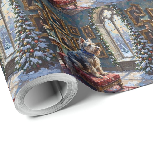 Skye Terrier Christmas Castle Gallery Holiday Wrapping Paper (Roll Corner)