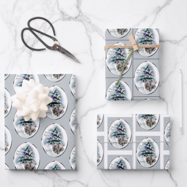 Skye Terrier Christmas Wrapping Paper Sheets (Front)