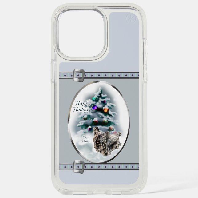 Skye Terrier Cute Blue Christmas Holidays Speck iPhone Case (Front)