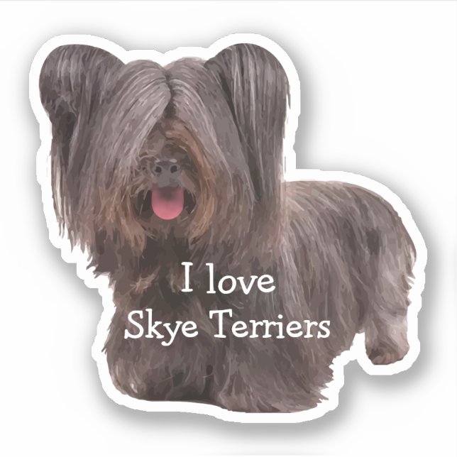 Skye Terrier Dog Breed Cutout Sticker (Front)