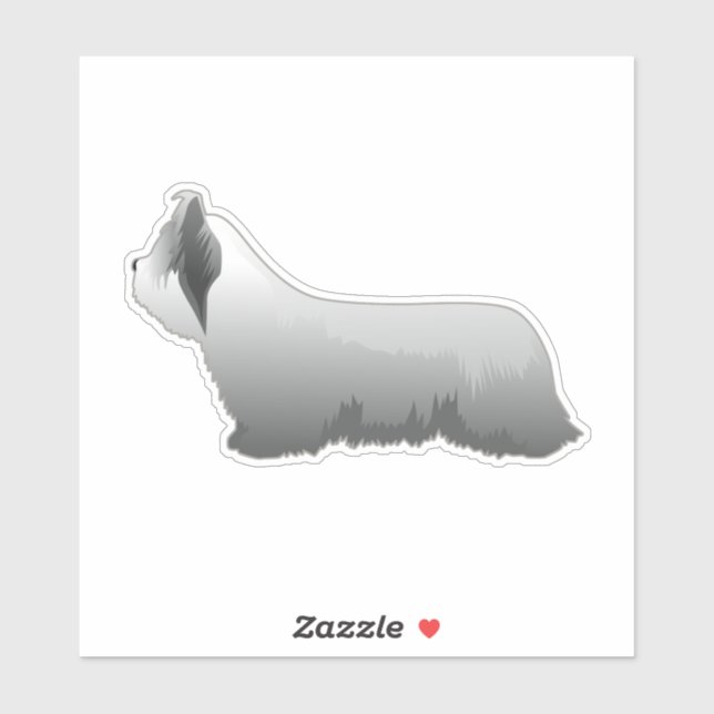 Skye Terrier Dog  Breed Side View Silhouette Sticker (Sheet)