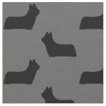 Skye Terrier Dog Breed Silhouettes Patterned Fabric