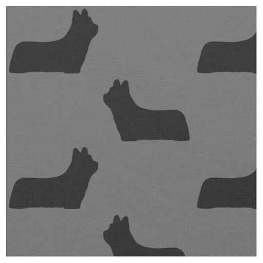 Skye Terrier Dog Breed Silhouettes Patterned Fabric