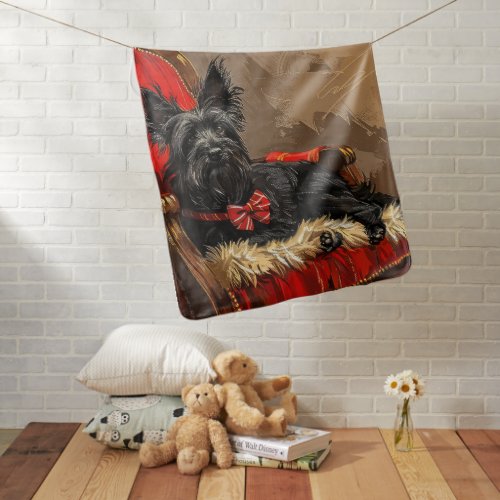 Skye Terrier Dog Christmas Festive  Baby Blanket