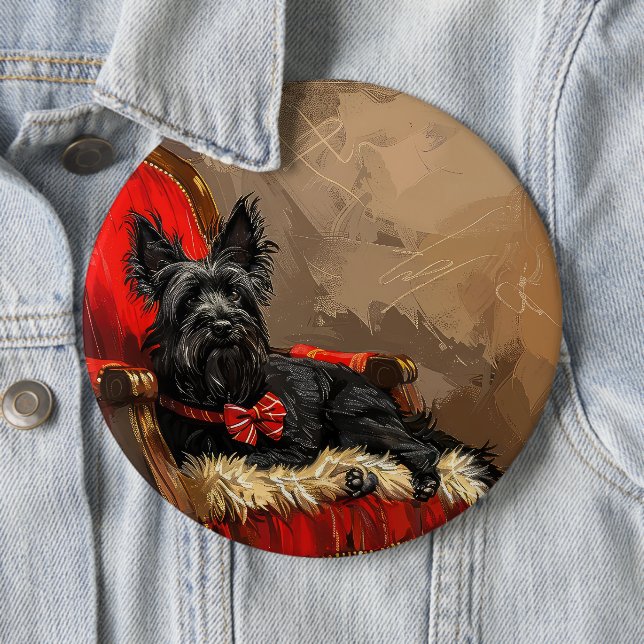 Skye Terrier Dog Christmas Festive  Button (In Situ)