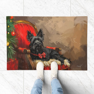Skye Terrier Dog Christmas Festive  Doormat