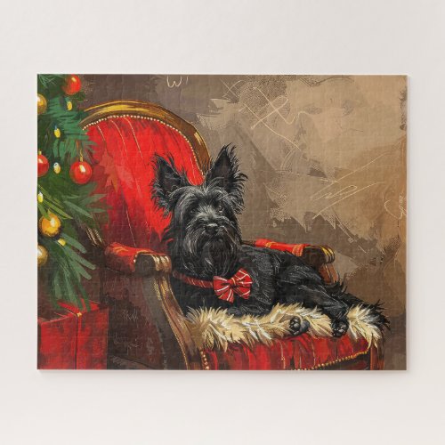 Skye Terrier Dog Christmas Festive  Jigsaw Puzzle