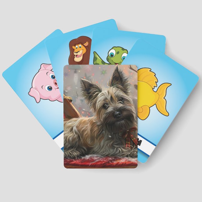 Skye Terrier Dog Christmas Festive Matching Game Cards (Back)