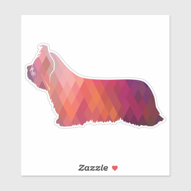 Skye Terrier Dog Geometric Pattern Silhouette Sticker (Sheet)