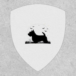 Skye Terrier Dog � Halloween Moon Silhouette Class Patch