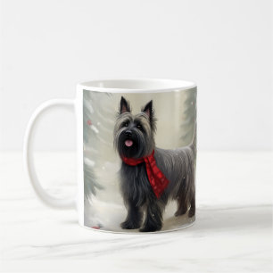 Skye Terrier Dog in Snow Christmas Coffee Mug