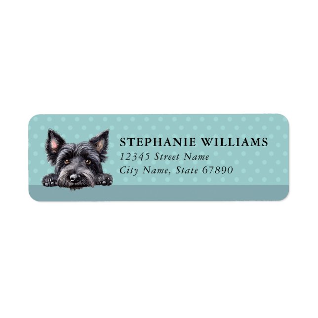 Skye Terrier Dog Return Address Labels (Front)