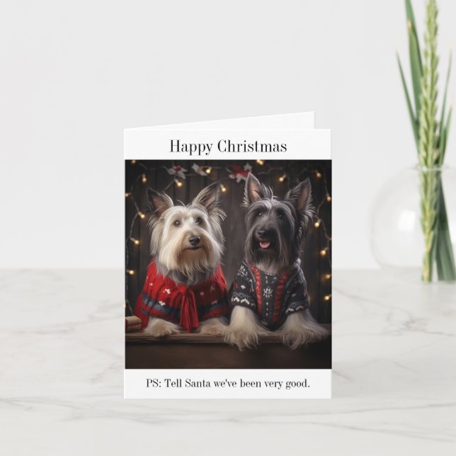 Skye Terrier Dogs Christmas Card (Front)