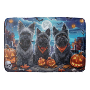Skye Terrier Halloween Spooky Bath Mat