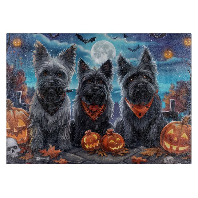 Skye Terrier Halloween Spooky  Cutting Board (Front)