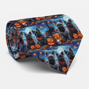 Skye Terrier Halloween Spooky Neck Tie