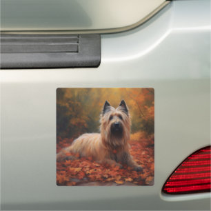 Skye Terrier in Autumn Leaves Fall Inspire Car Magnet