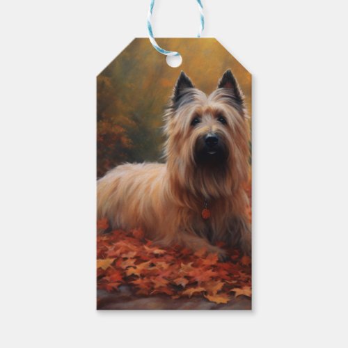 Skye Terrier in Autumn Leaves Fall Inspire Gift Tags