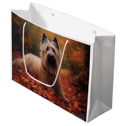 Skye Terrier in Autumn Leaves Fall Inspire Large Gift Bag