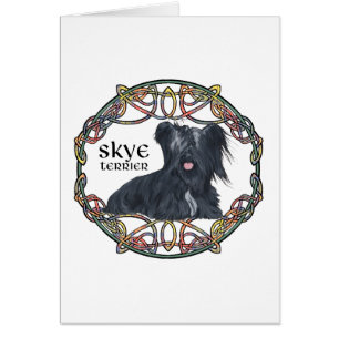 Skye Terrier in Celtic Knotwork - Buchanan Tartan Cards