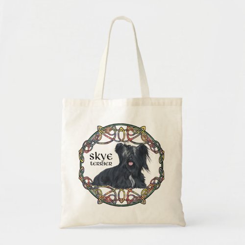 Skye Terrier in Celtic Knotwork - Buchanan Tartan