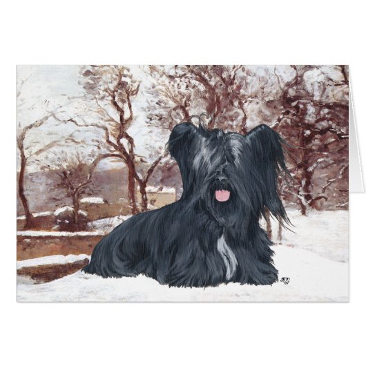 Skye Terrier in Wintertime Cards (Front Horizontal)