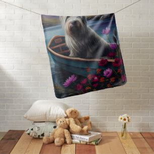 Skye Terrier on a Paddle: A Scenic Adventure Baby Blanket