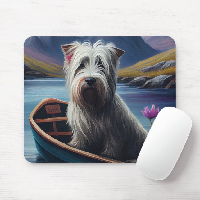 Skye Terrier on a Paddle: A Scenic Adventure Mouse Pad (With Mouse)