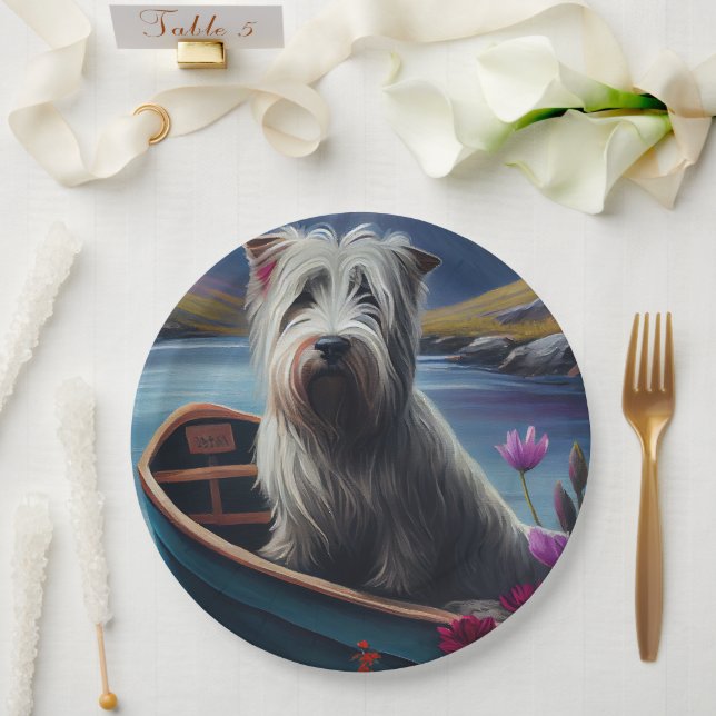 Skye Terrier on a Paddle: A Scenic Adventure Paper Plates (Wedding)