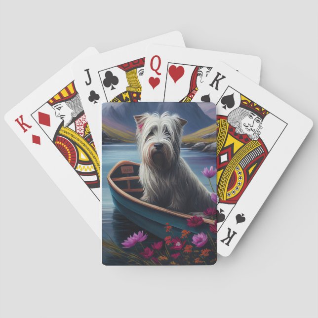 Skye Terrier on a Paddle: A Scenic Adventure Poker Cards (Back)
