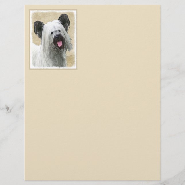 Skye Terrier Painting - Cute Original Dog Art (Front)