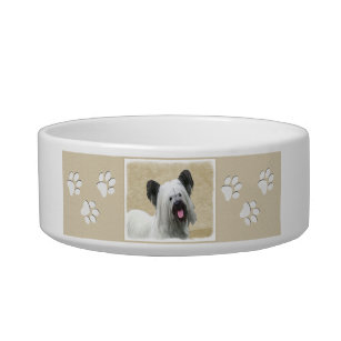 Skye Terrier Painting - Cute Original Dog Art Bowl