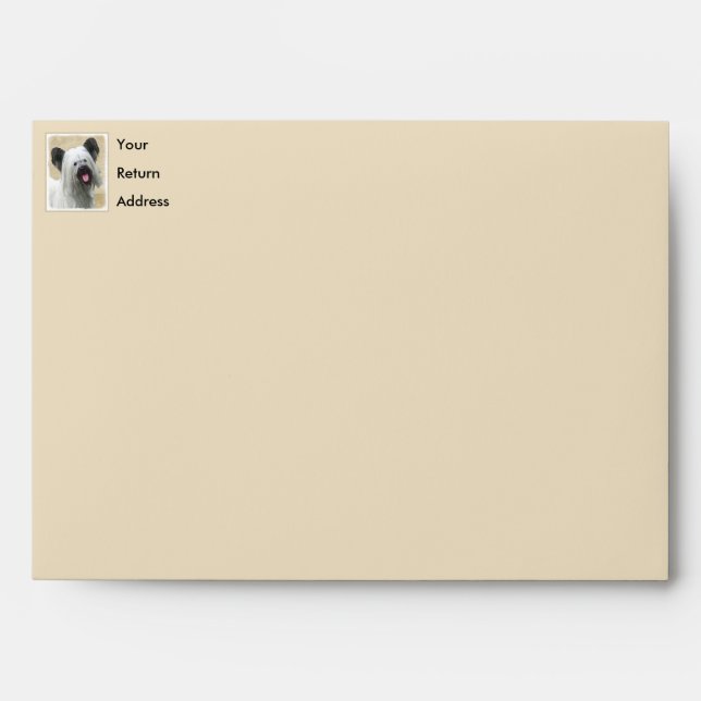 Skye Terrier Painting - Cute Original Dog Art Envelope (Front)