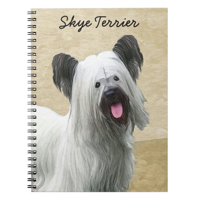Skye Terrier Painting - Cute Original Dog Art Notebook (Front)