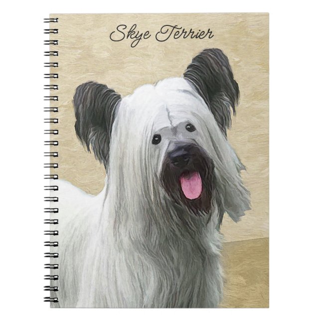 Skye Terrier Painting - Cute Original Dog Art Notebook (Front)