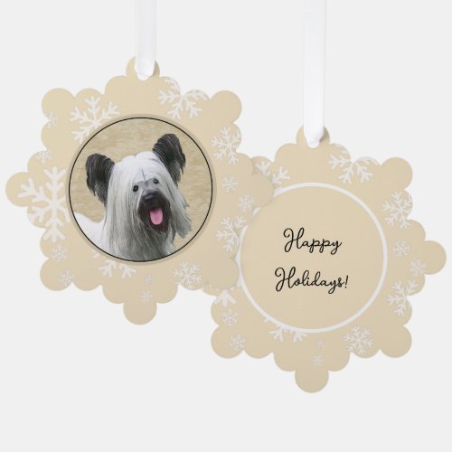 Skye Terrier Painting _ Cute Original Dog Art Ornament Card