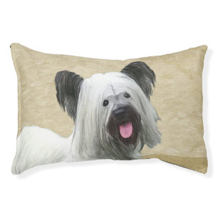Skye Terrier Painting - Cute Original Dog Art Pet Bed