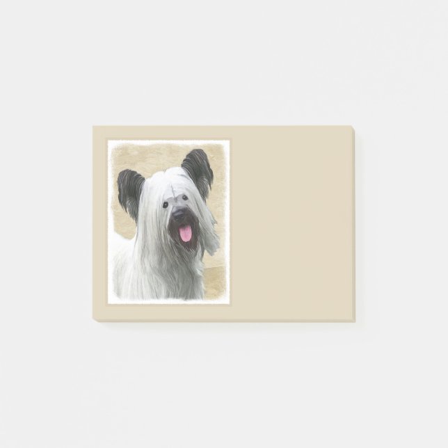 Skye Terrier Painting - Cute Original Dog Art Post-it Notes (Front)